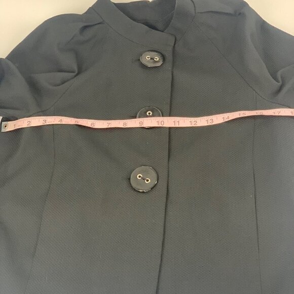 Pink Tartan 3 large button black blazer Size 2 Collarless - Picture 5 of 8